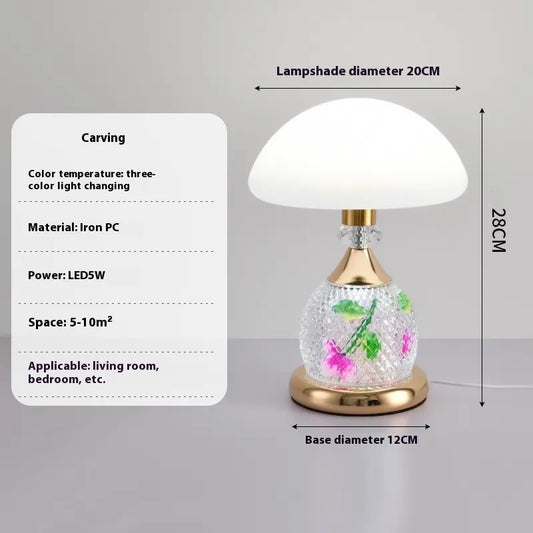 Ambientgleam | elegant crystal mushroom table lamp