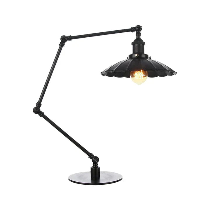 Lighting style - adjustable vintage lamp with shaped metal shade