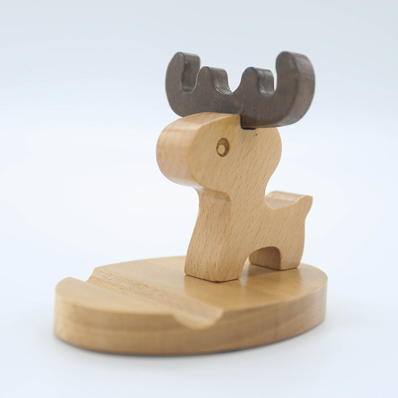 Creative cell phone holder made of beech wood - with coin pocket & engraving