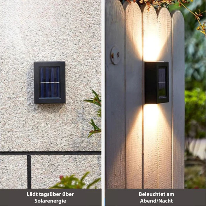 Wireless - led solar wall lights deluxe create the perfect atmosphere in your garden!