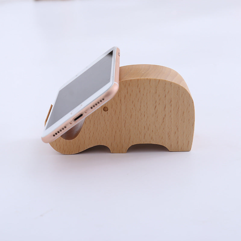 Creative cell phone holder made of beech wood - with coin pocket & engraving