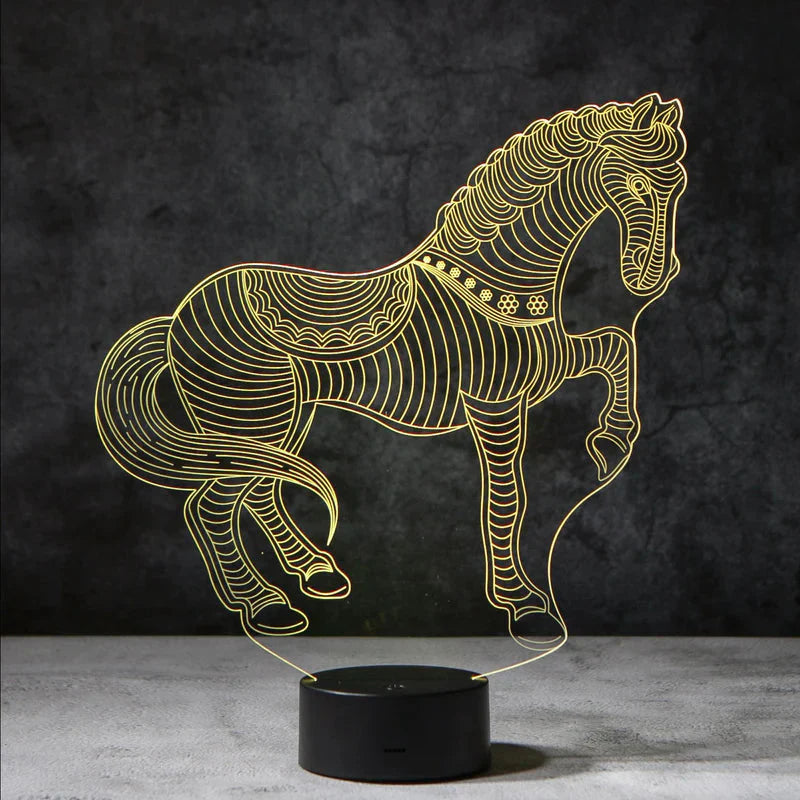 3D horse lamp | incl. 7-color mode