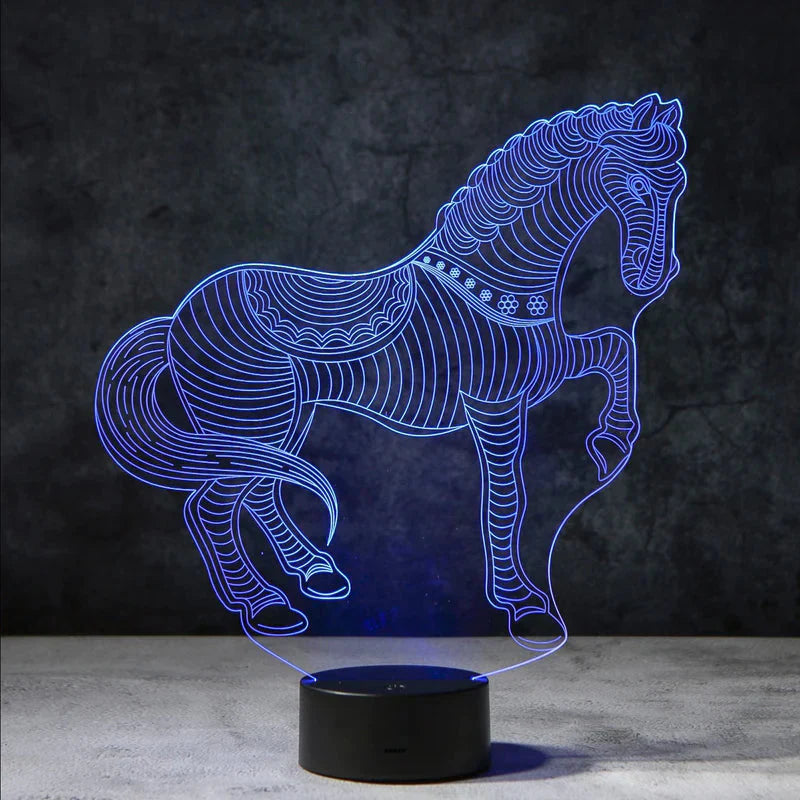 3D horse lamp | incl. 7-color mode