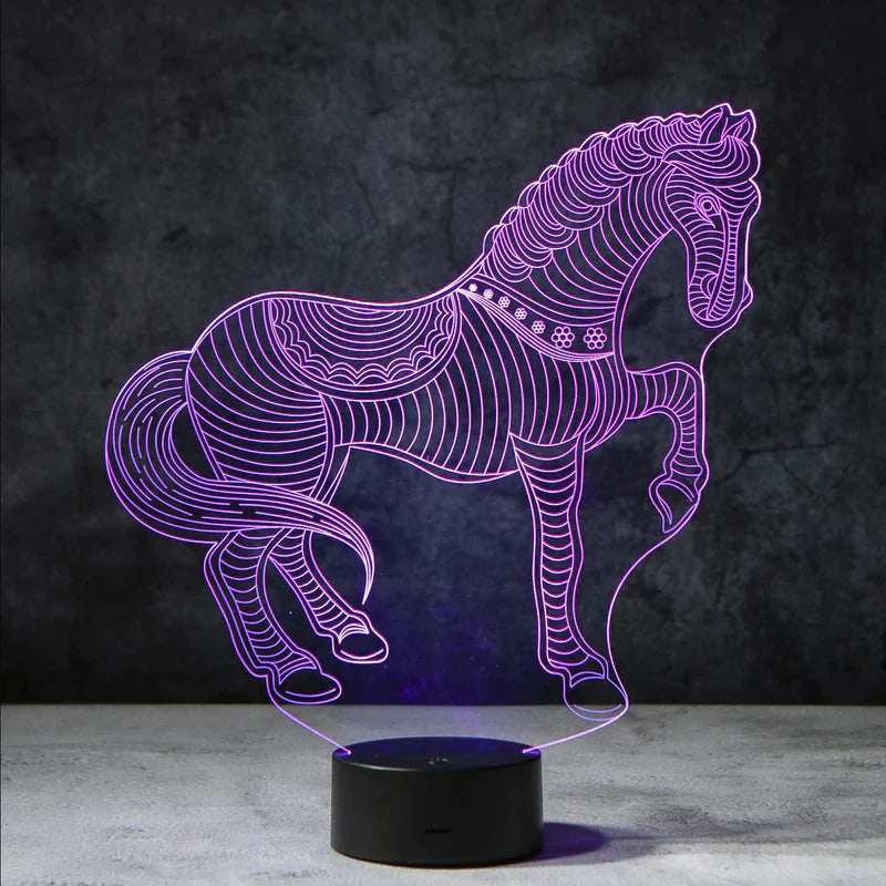 3D horse lamp | incl. 7-color mode