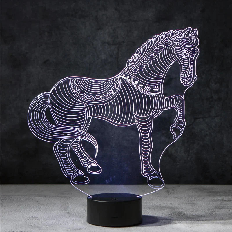 3D horse lamp | incl. 7-color mode