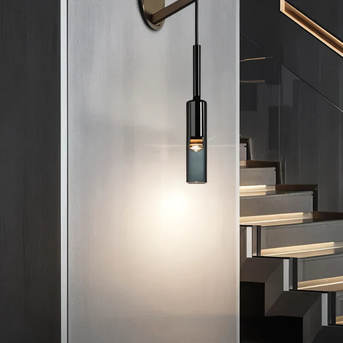 Crystal gray wall light - minimalist smoky tube modern wall light