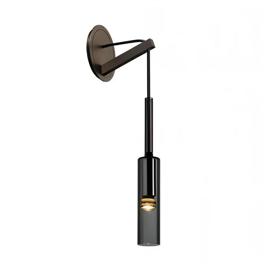 Crystal gray wall light - minimalist smoky tube modern wall light