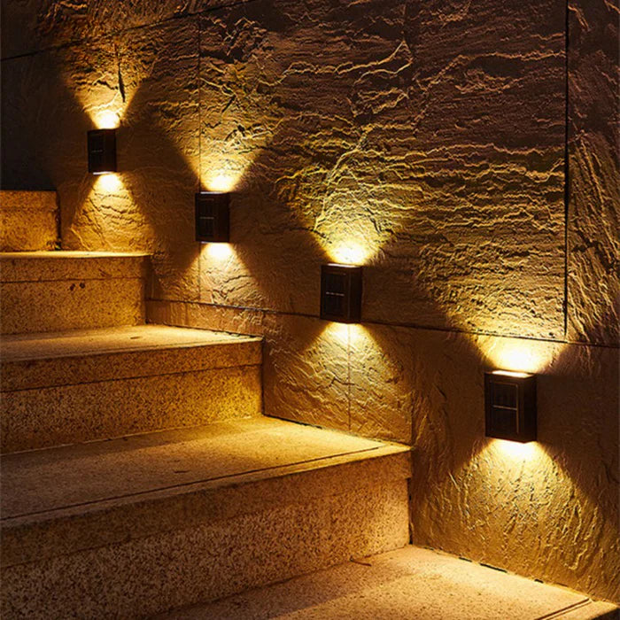 Wireless - led solar wall lights deluxe create the perfect atmosphere in your garden!