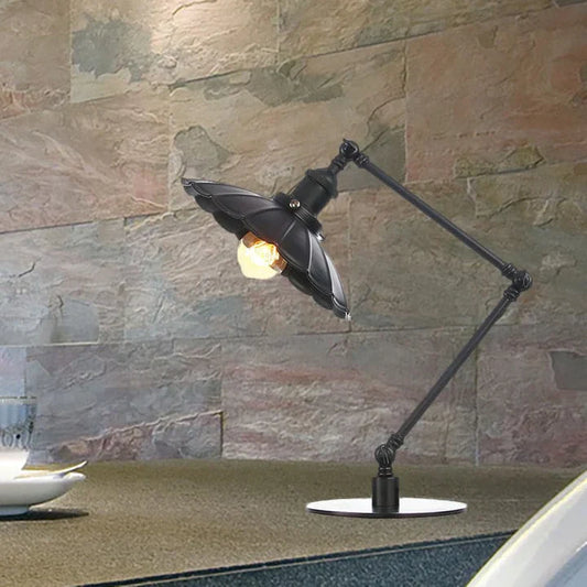 Lighting style - adjustable vintage lamp with shaped metal shade