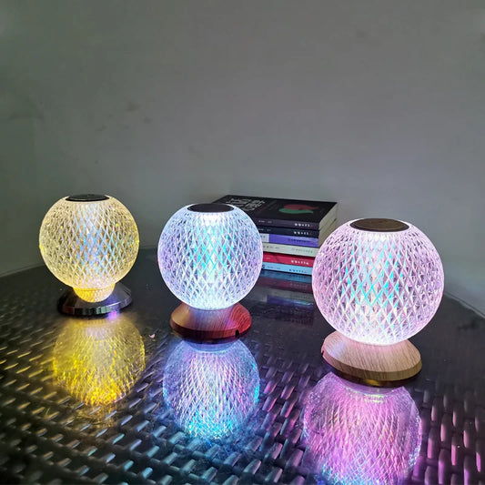 Flexiluxe - modern cordless crystal table lamp