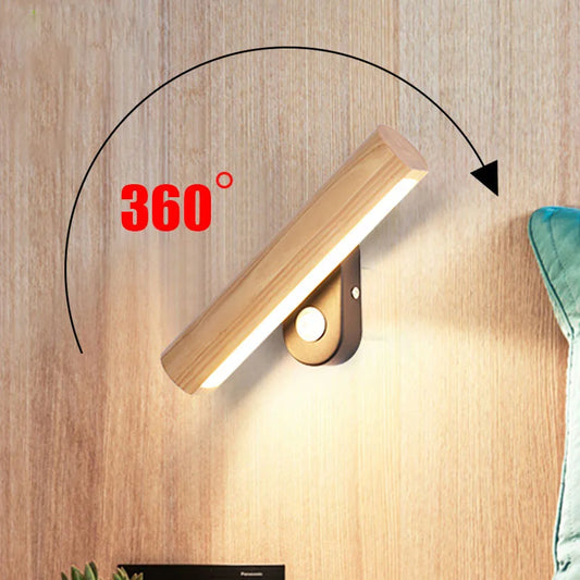 WoodGlow - Led bedroom wall light made of wood