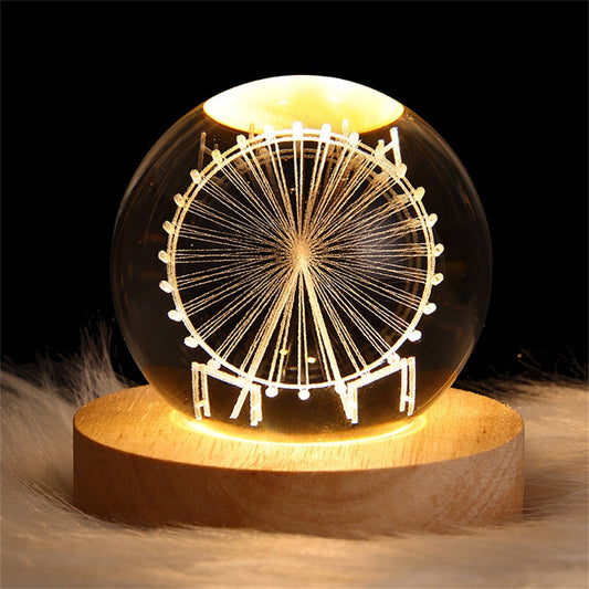 Glowing planet galaxy astronaut crystal ball night lights