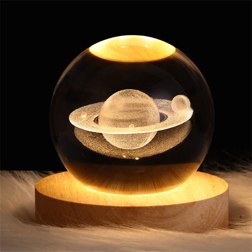 Glowing planet galaxy astronaut crystal ball night lights