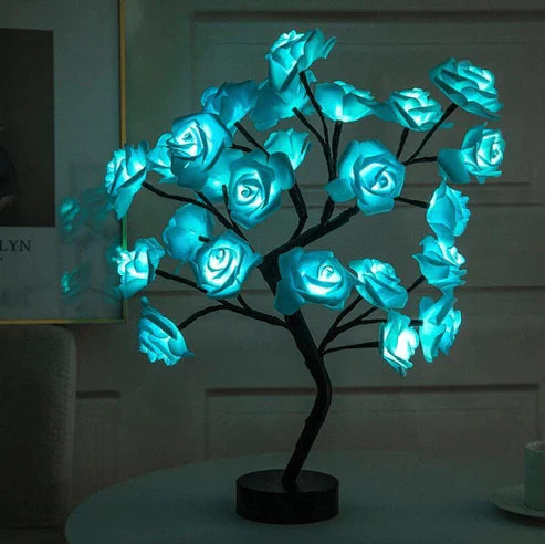 Charming rose tree - cordless led rechargeable table lamp living room