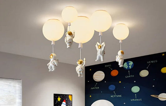 Astronova - modern led ceiling light with moon and astronaut design