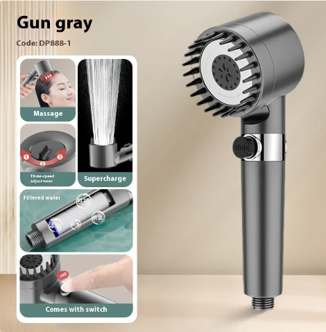 Snowflake shower head - filtered water with high pressure function