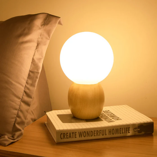 Lumiorb - bedside lamp with wooden base