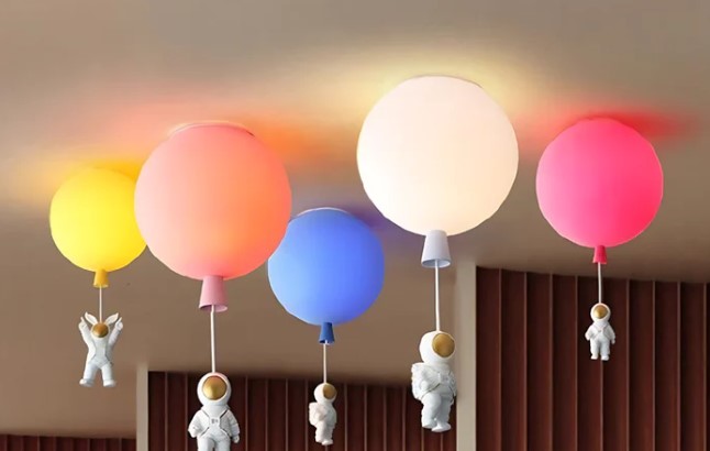 Astronova - modern led ceiling light with moon and astronaut design