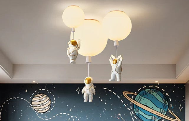 Astronova - modern led ceiling light with moon and astronaut design
