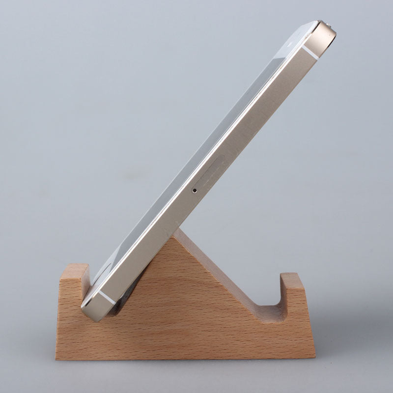 Creative cell phone holder made of beech wood - with coin pocket & engraving