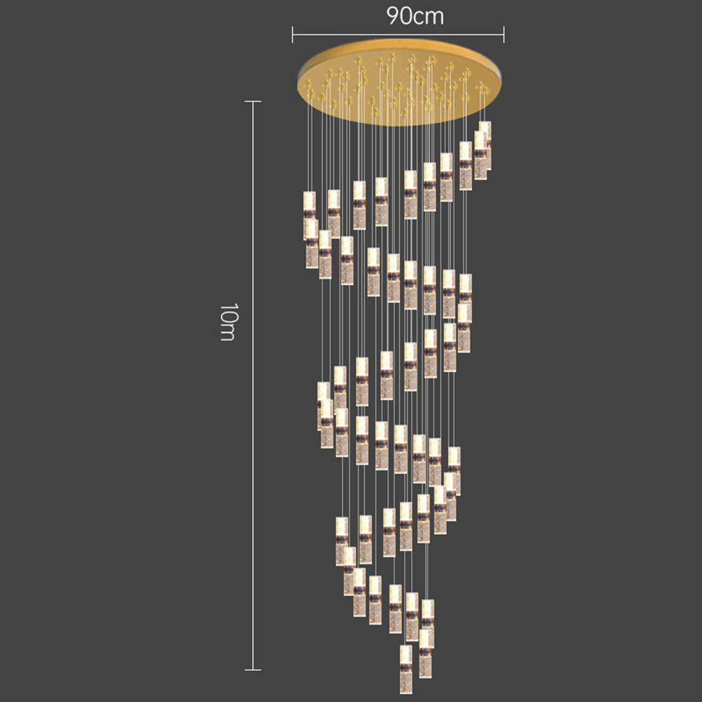 Luxe Crystal Cascade Staircase Chandelier