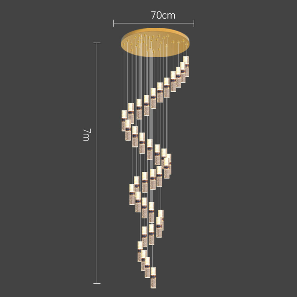 Luxe Crystal Cascade Staircase Chandelier