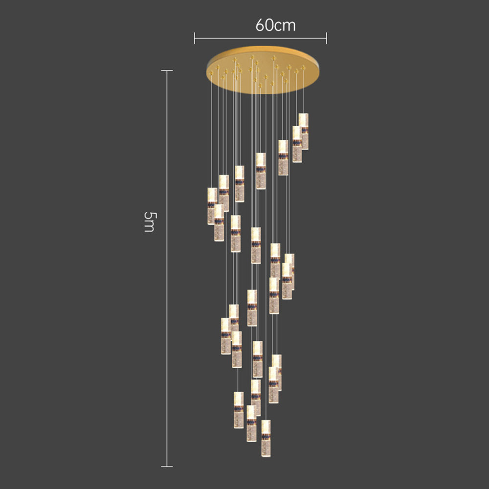 Luxe Crystal Cascade Staircase Chandelier