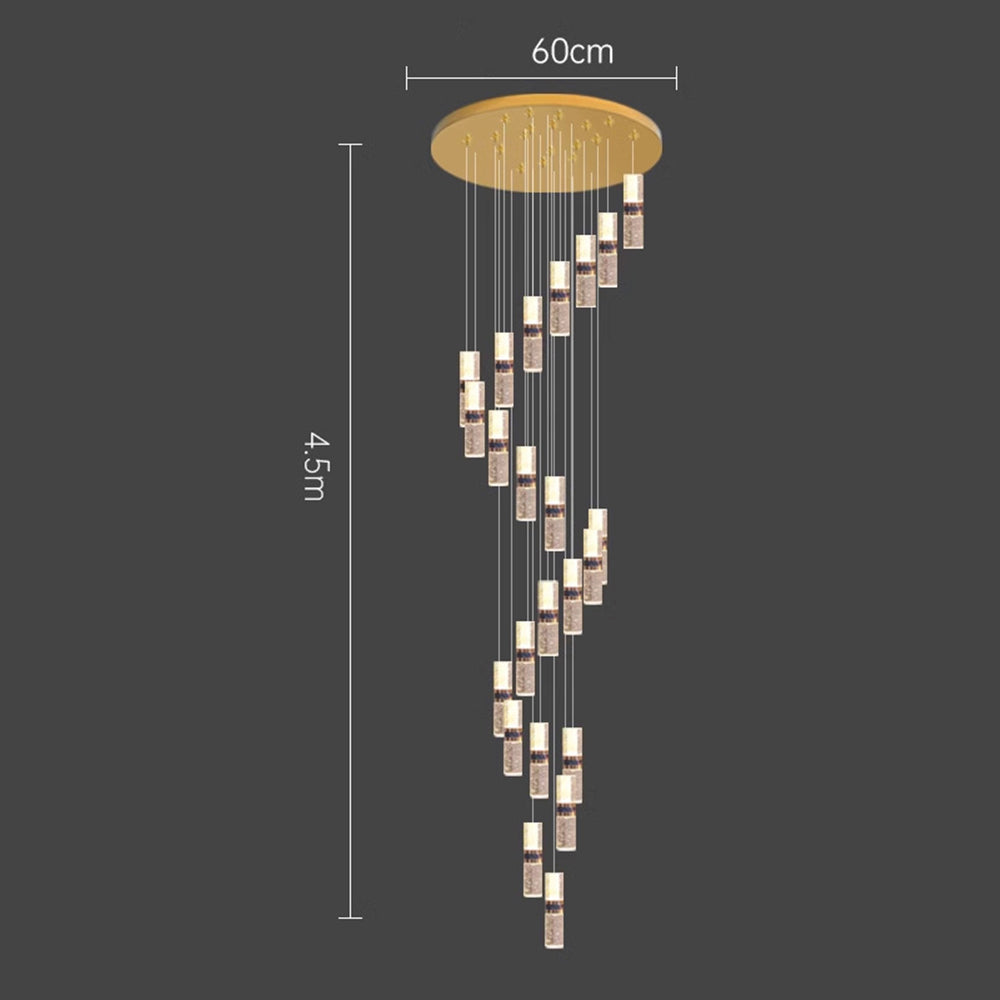 Luxe Crystal Cascade Staircase Chandelier