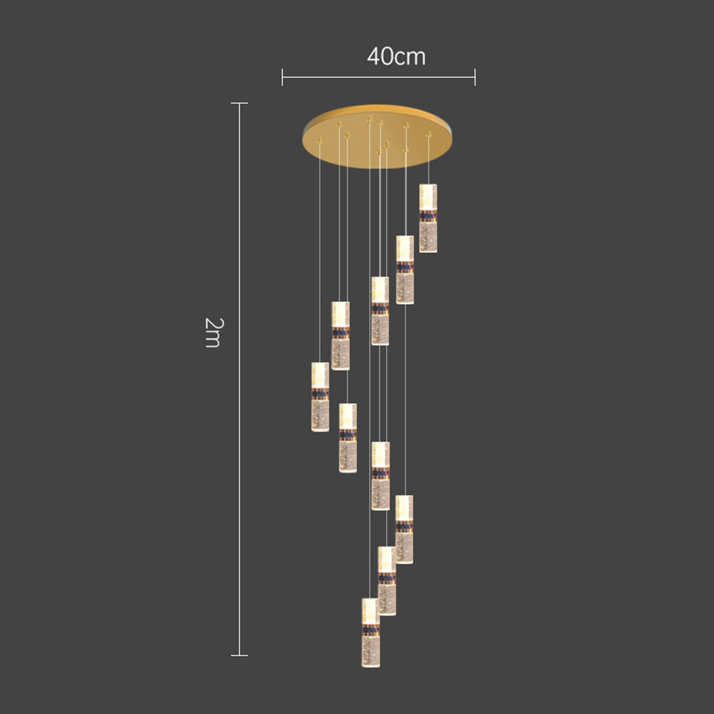Luxe Crystal Cascade Staircase Chandelier