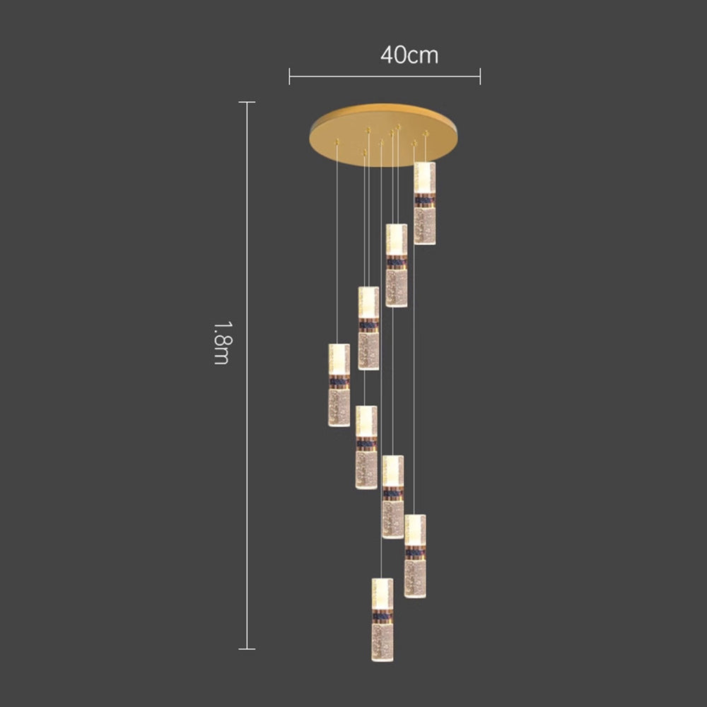 Luxe Crystal Cascade Staircase Chandelier