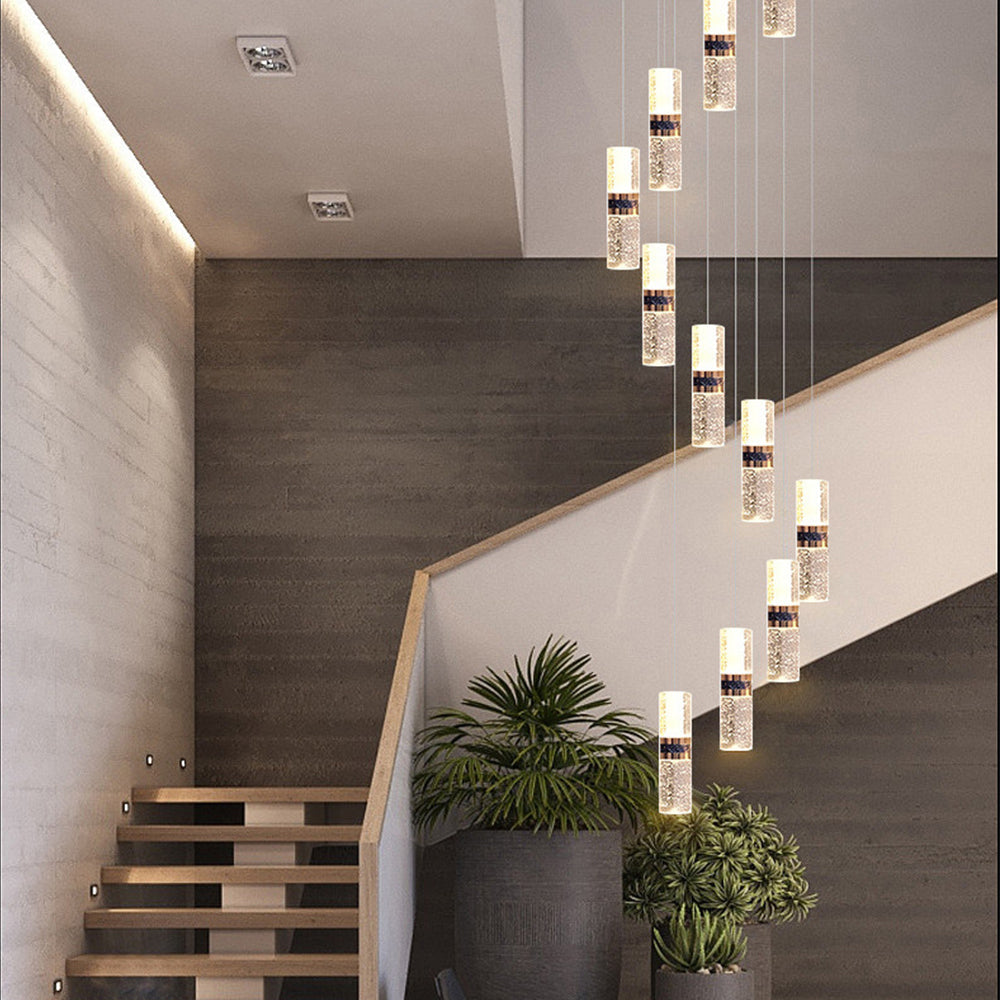 Luxe Crystal Cascade Staircase Chandelier