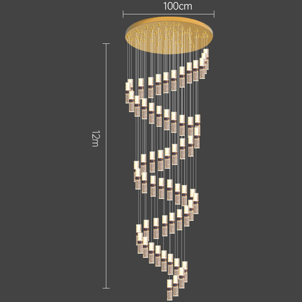 Luxe Crystal Cascade Staircase Chandelier