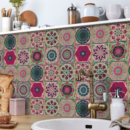 24 pieces of european mandala tiles