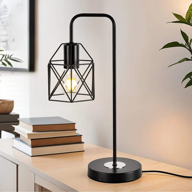 Industrial black metal table lamp - Peru