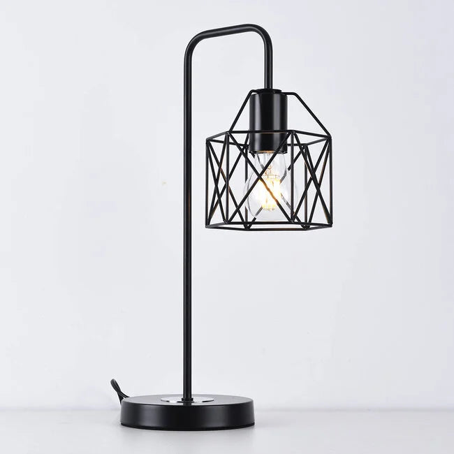 Industrial black metal table lamp - Peru