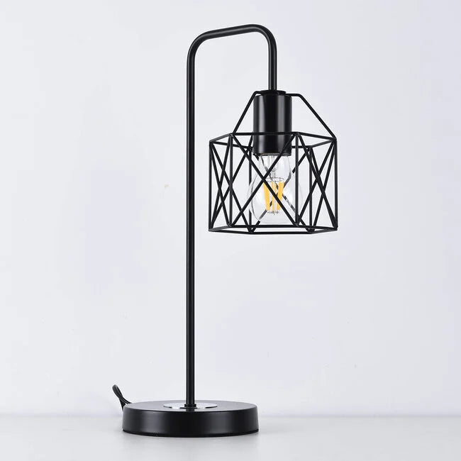 Industrial black metal table lamp - Peru