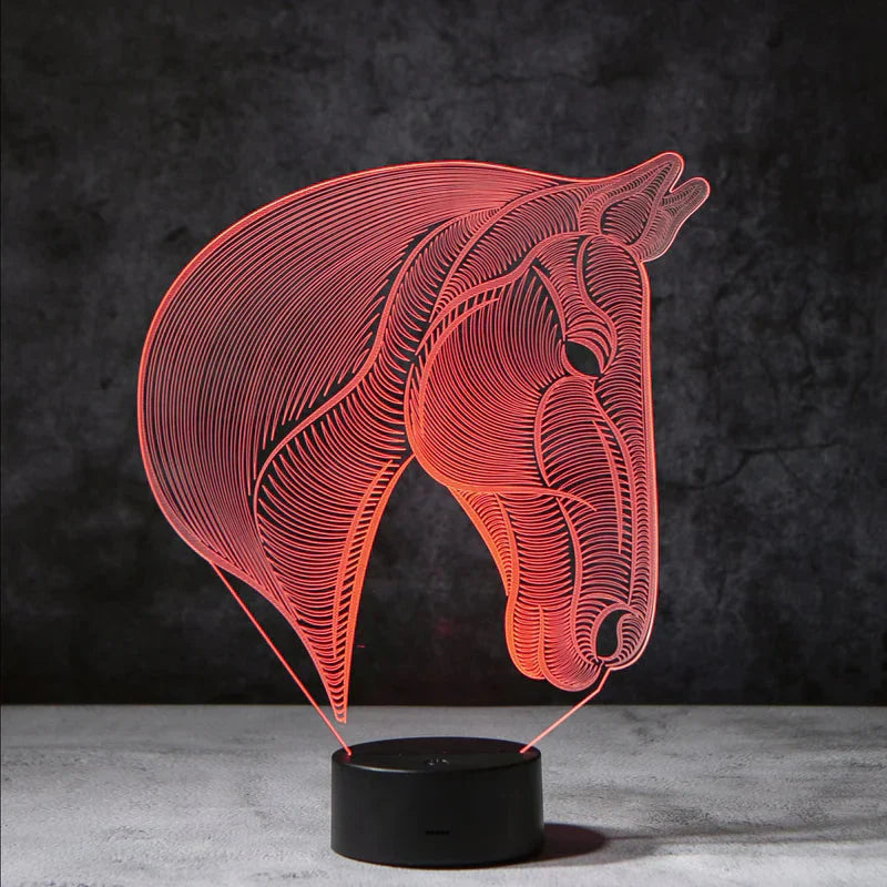 3D horse lamp | incl. 7-color mode