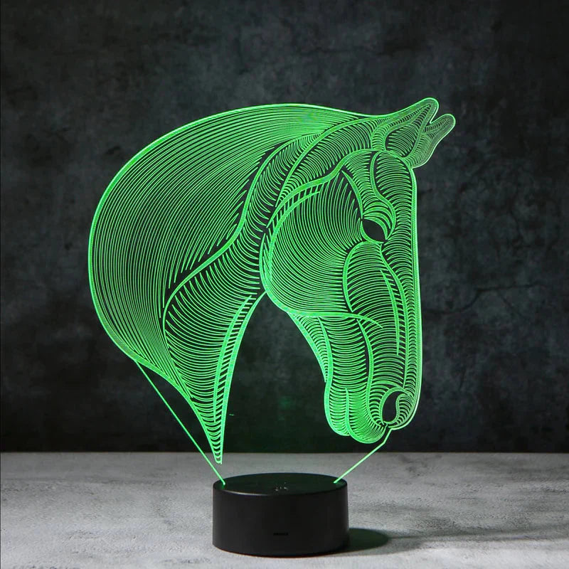 3D horse lamp | incl. 7-color mode