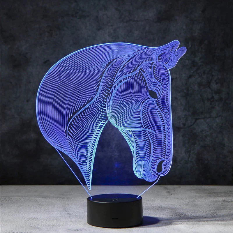 3D horse lamp | incl. 7-color mode