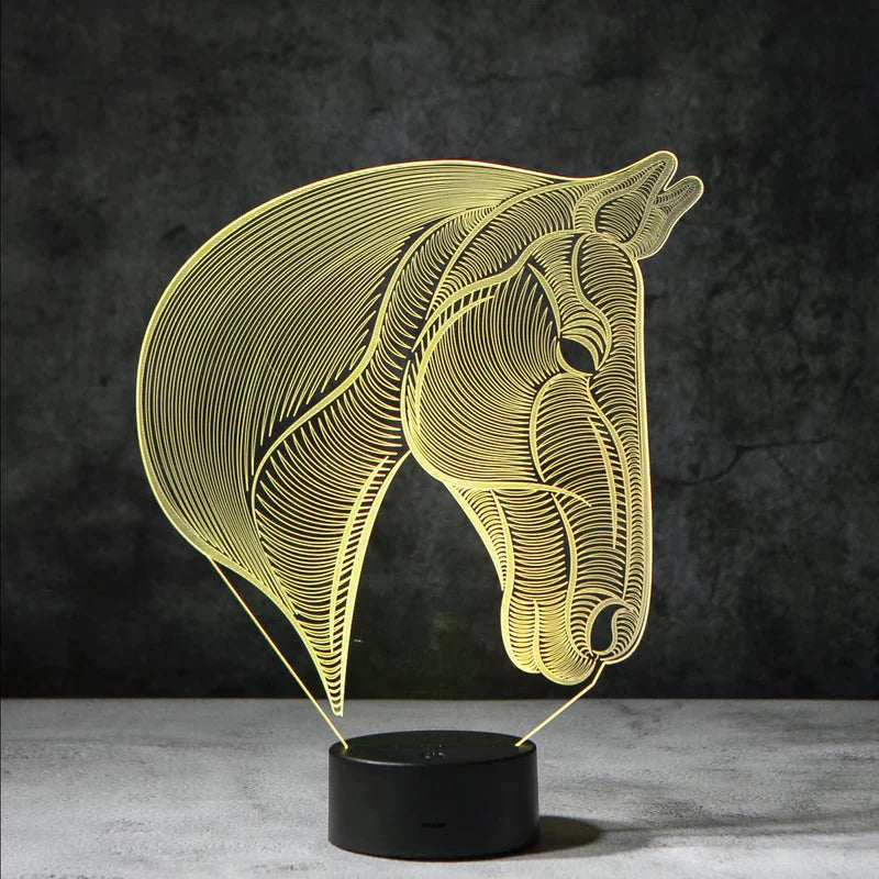 3D horse lamp | incl. 7-color mode