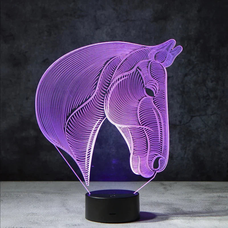 3D horse lamp | incl. 7-color mode