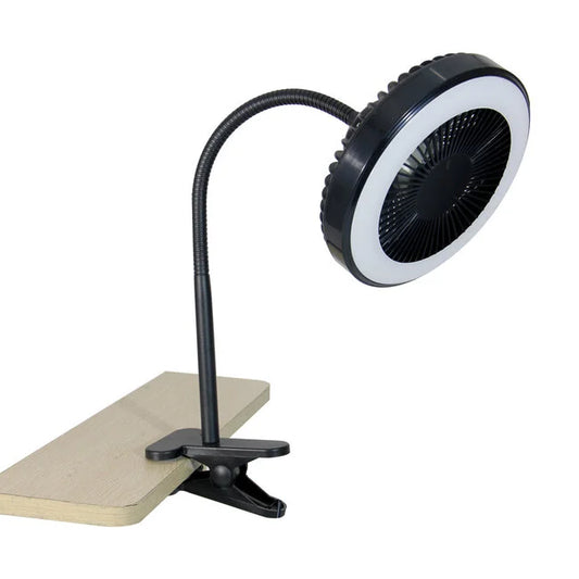 Portable 2-in-1 fan with leds and clip - mani